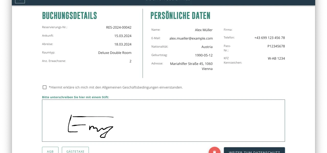 Digitales Hotel Check-in System